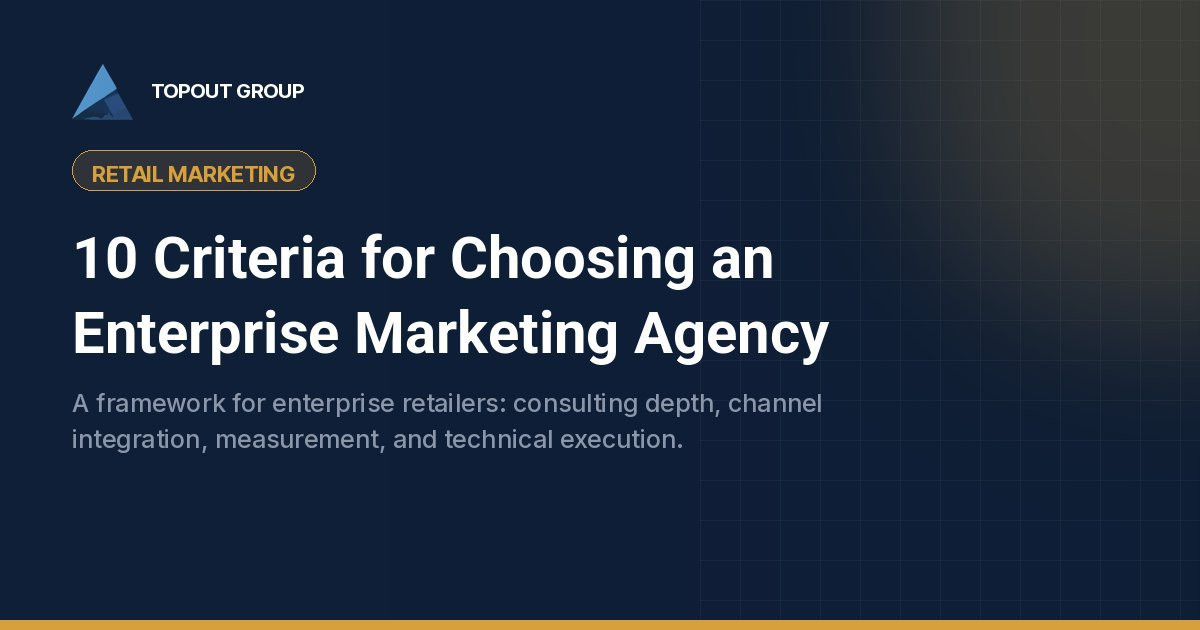 10 Criteria for Choosing an Enterprise Marketing Agency cover