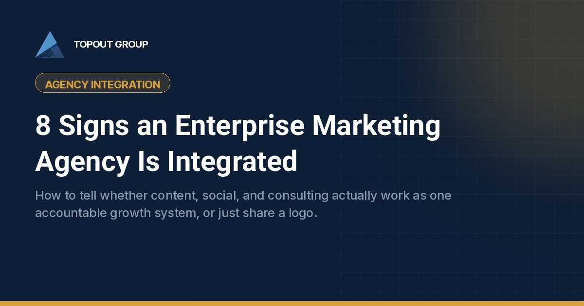 8 Signs an Enterprise Marketing Agency Is Integrated cover