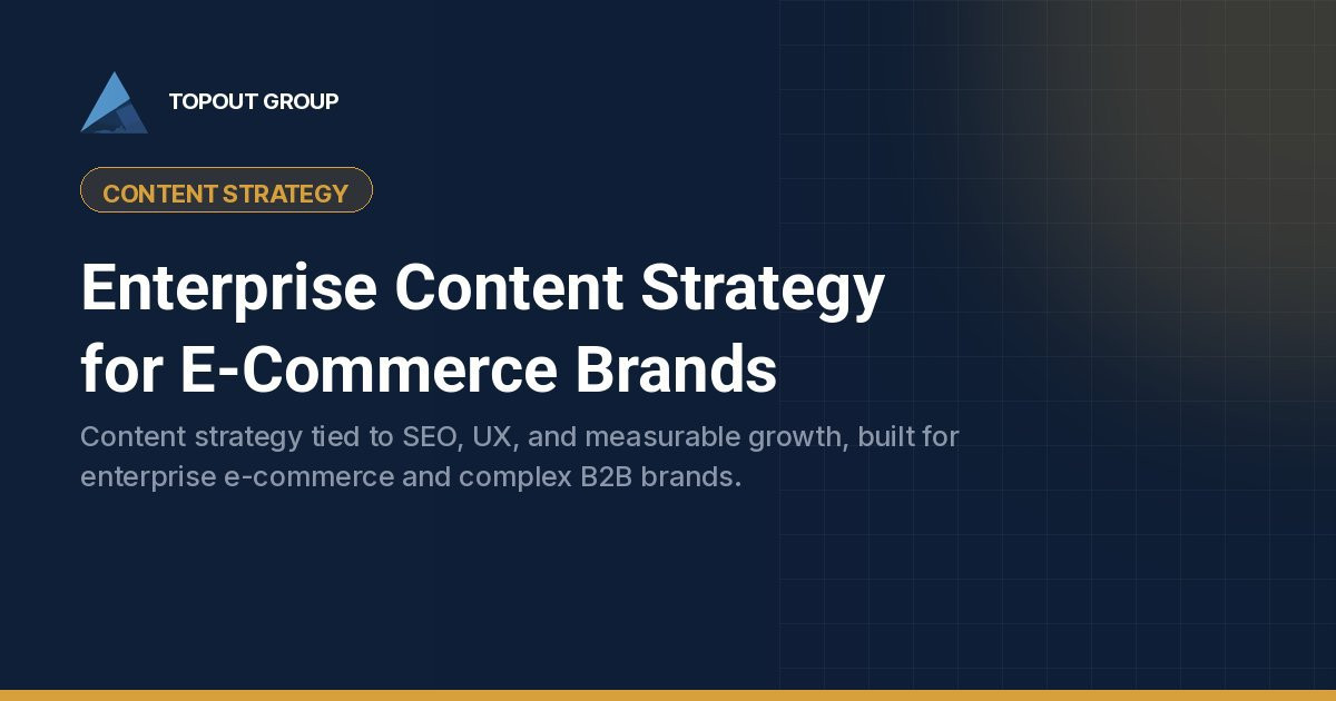 Enterprise Content Strategy for E-Commerce Brands cover